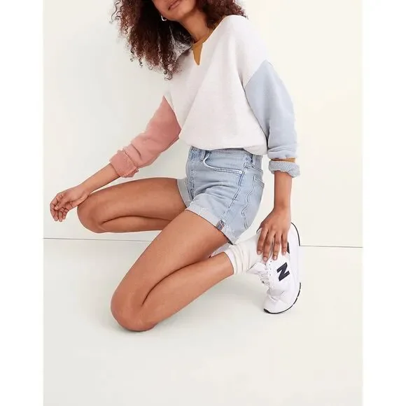 NWT Madewell High-Rise Denim Shorts in Astell Wash: Ripped Edition, Size 32 - Picture 2 of 14